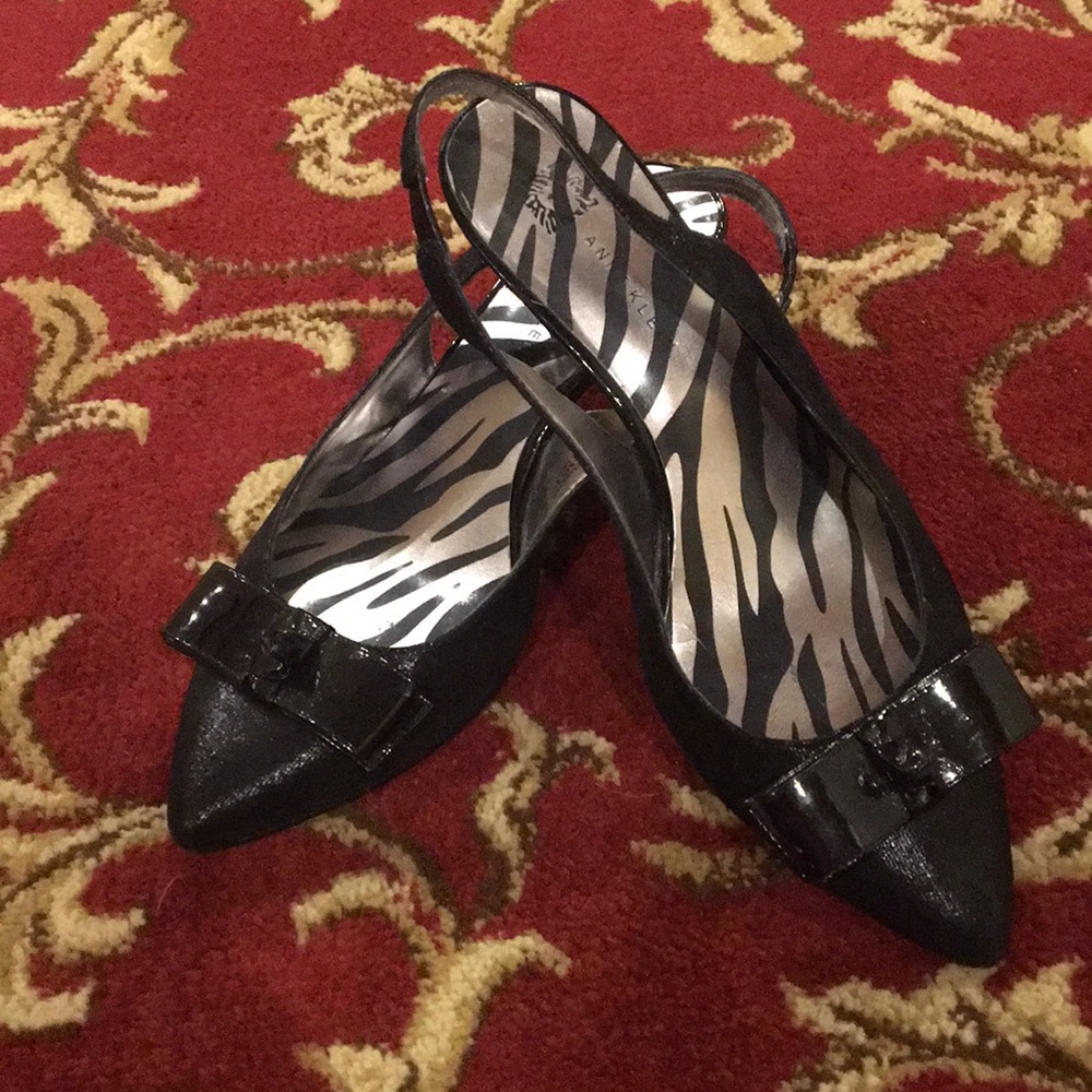 Black sling backs size 8